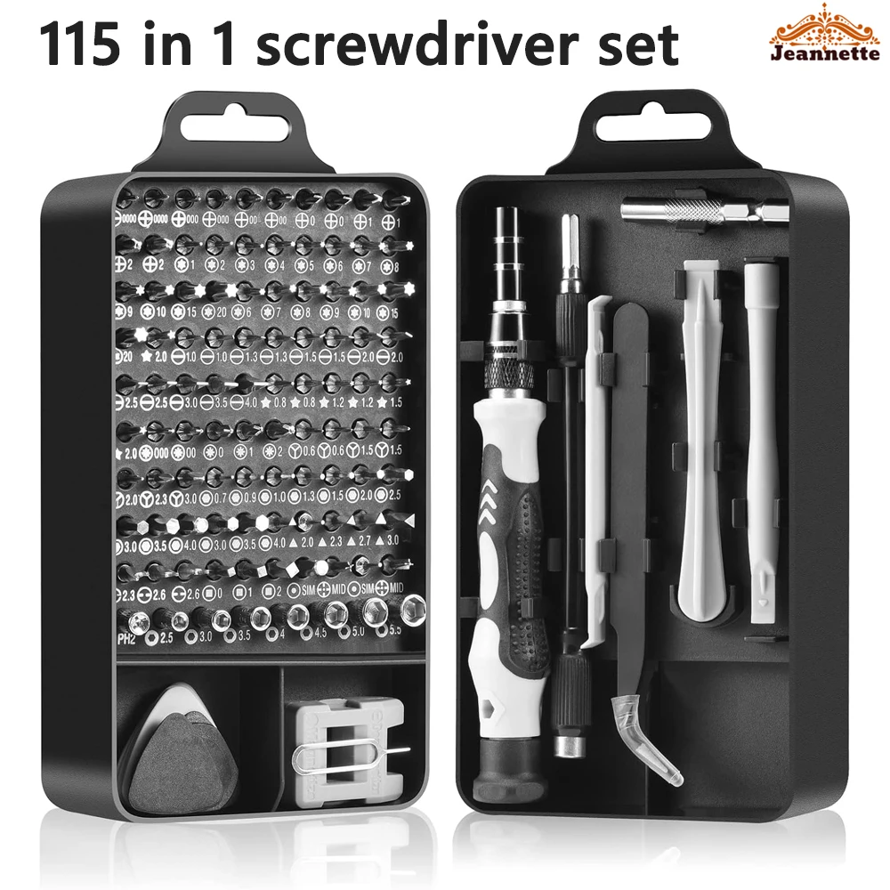 

Magnetic Precision Screwdriver Set 115 in 1 Electronics Repair Tools Professional Nut Driver for Laptop Phone PC Maintenance