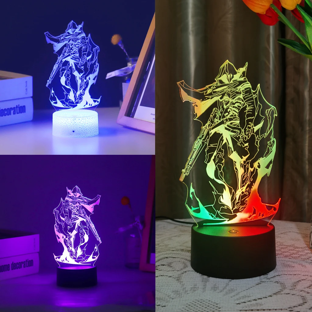 

Valorant 3D Led Anime Lamp Game Figure Omen Cypher Illusion Sunset Night Light For Kid Home Bedroom Decor Christmas Party Gift