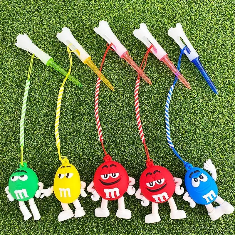 Juego de 4 Tees de Golf de Dibujos Animados con Cabeza de Plástico Suave, Divertidos Tees de Golf con Función Antipérdida, Su...