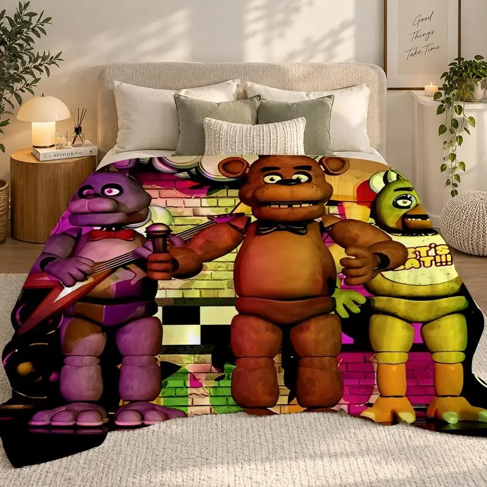 Five Nights at Freddy's Throw 240g flannel blanket, suitable for sofas, beds, offices, exquisite gift blankets