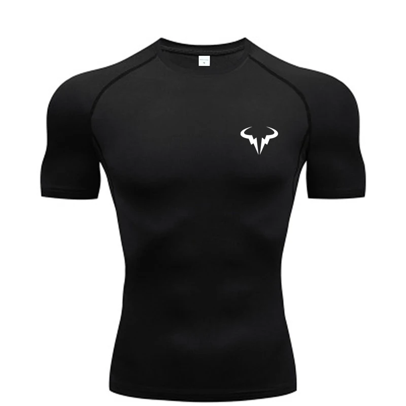 

Мужская компрессионная футболка 2026 для лета, спортивная одежда, футболка для бега, эластичная, быстросохнущая, спортивный топ, футболка для тренировок в зале, мужская спортивная одежда