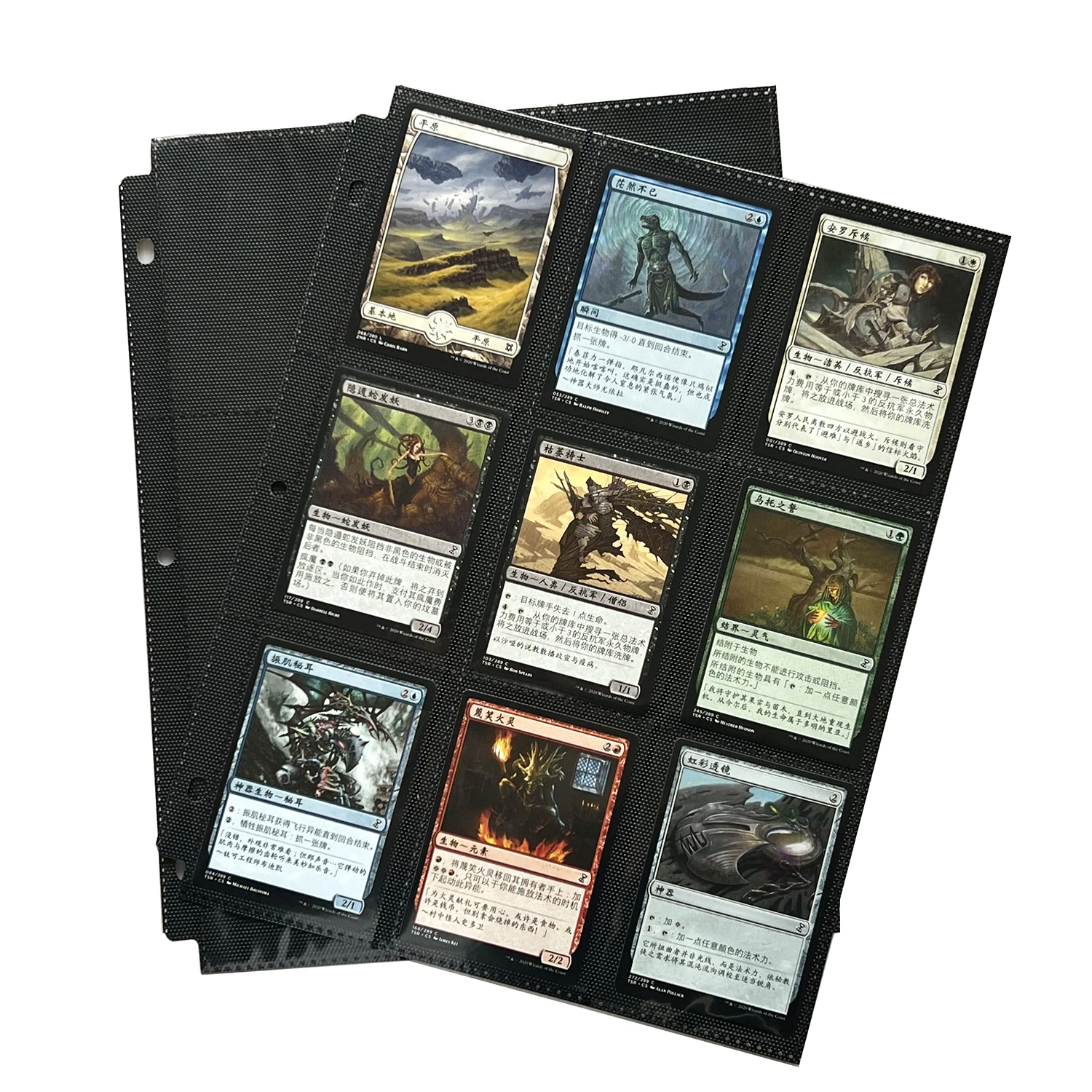 Double-Sided Trading Card Sleeve Pages,30 Pack 9 Pocket Card Storage Album Pages 3 Holes Fit 3 Ring Binder For PKM/MTG/TCG Cards