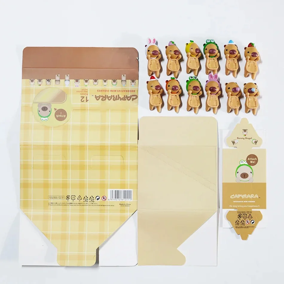 Cartoon Blind Box Capybara Series Hippers Harvest Kawaii Hippie Doll Trendy Car Mobile Phone Ornaments Dumplings Kids Toy Gift