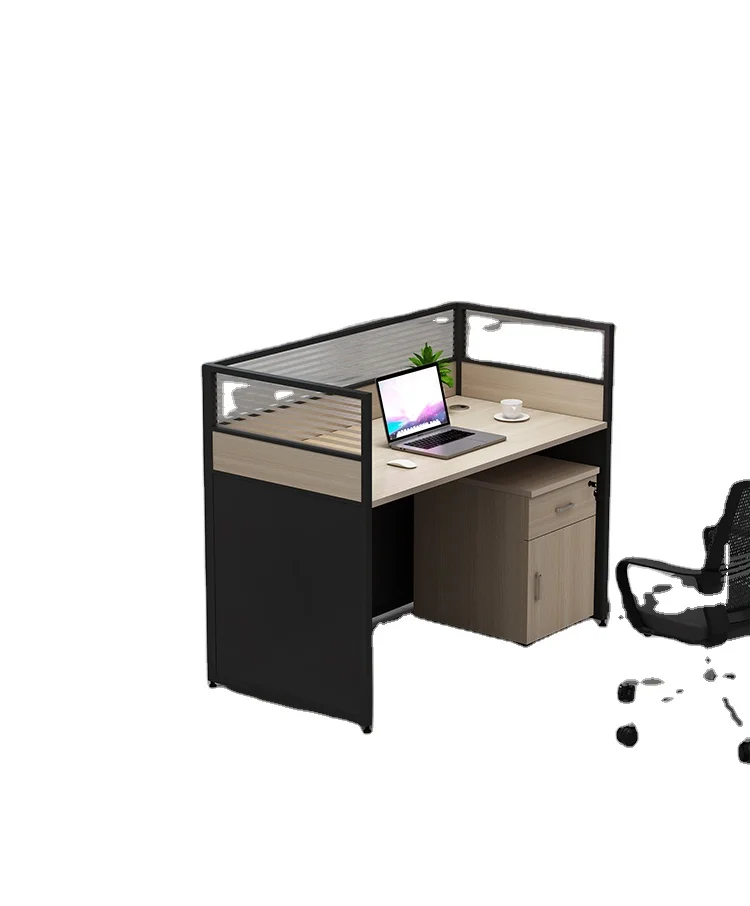 ！@Simple Face-to-face Financial Office Screen Workstation with Staff Office Desk and Chair Set, Including Partitioned Work Desks