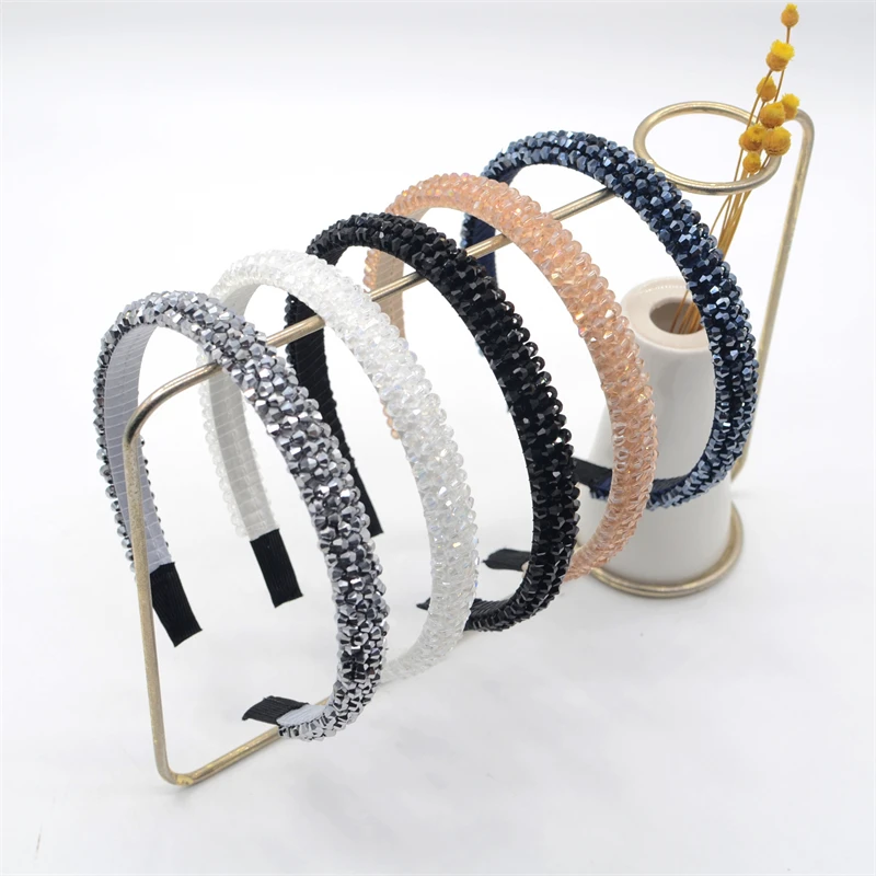 

Shining brightly Headband party Rhinestone hair hoop Hand-woven Beaded Headband Elastic Women's fashion Hair Accessories