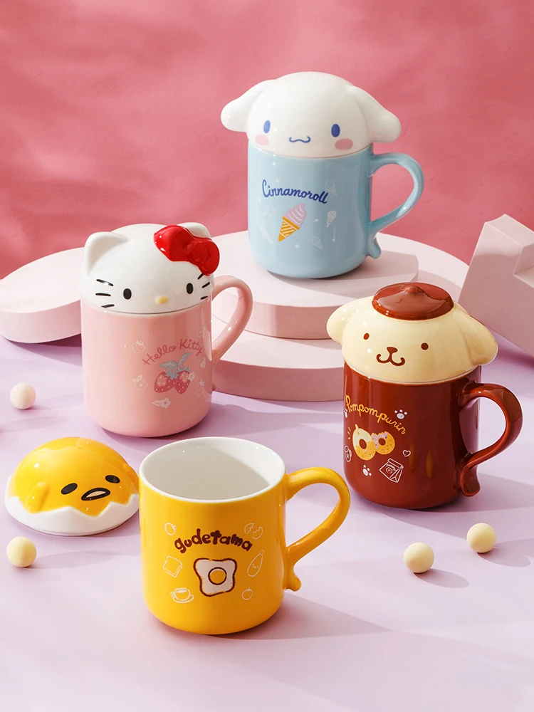 

Sanrio Hello Kitty Purin ceramic mug Cinnamoroll Egg Yolk Brother animation peripheral cartoon office home Kawaii water cup