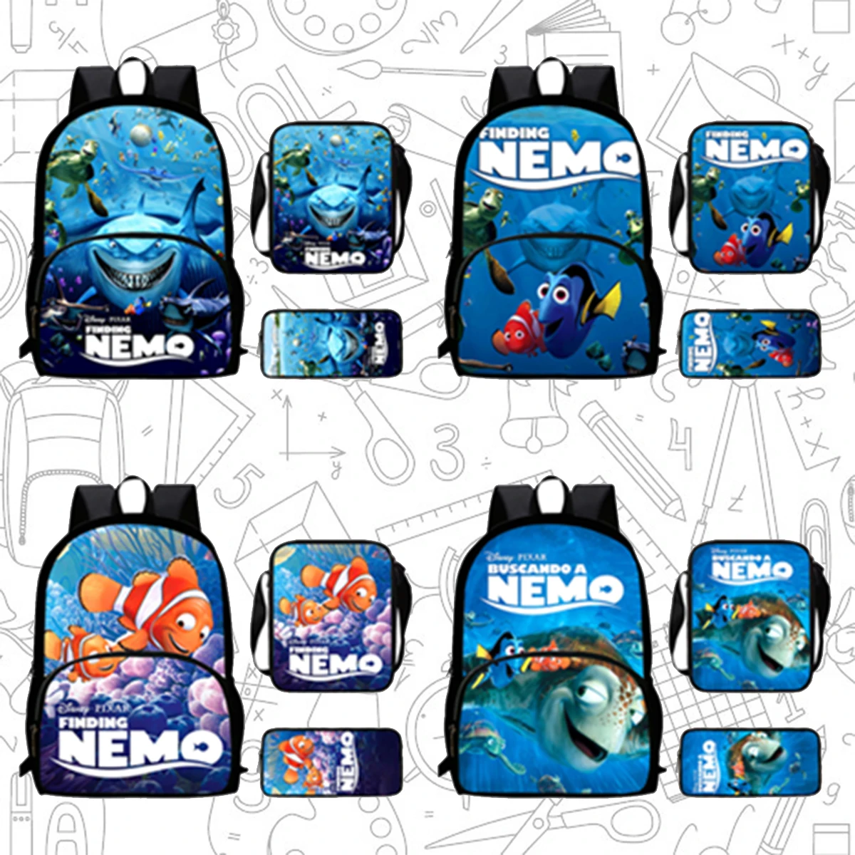 

Детский школьный рюкзак с передним карманом, сумки на плечо, сумки-карандаши для детей от 5 до 5 лет, школьные сумки Nemo с героями мультфильмов для мальчиков и девочек