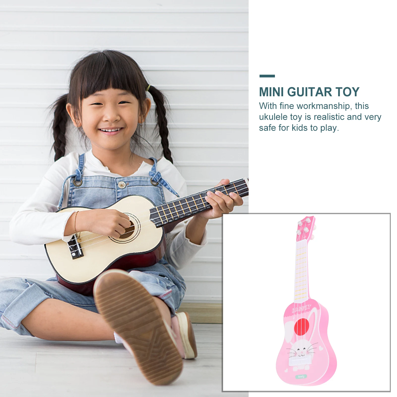 جيتار صغير القيثارة أداة التعلم الموسيقية المبكرة مادة ممتازة آمنة ومتينة للأطفال ثقة الأداء #6