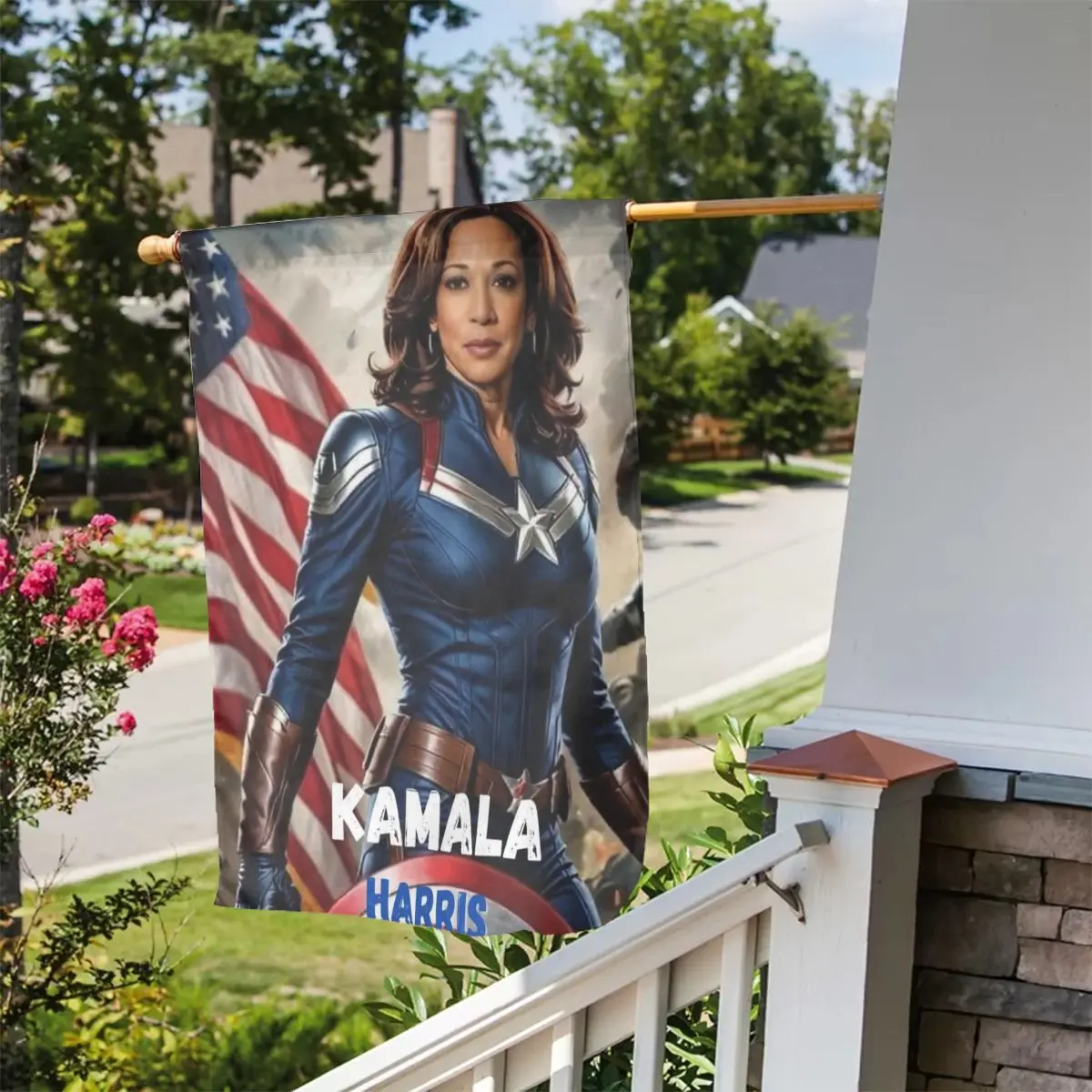 Personalizzato Kamala Harris per il presidente 2024 bandiera da giardino 12x18 pollici bandiera a doppia faccia Banner per la decorazione esterna