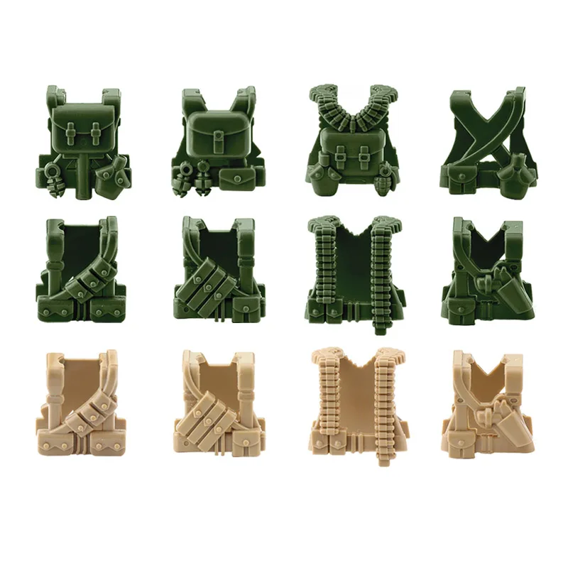 WW2 Military Building Blocks Mini Bricks Solider Figures Gifts Weapon Equipment Accessories USA Greman Vests Armor Toys For Kids