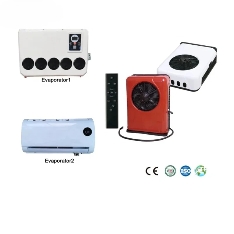 

12V 24V Heavy/light Truck RVs Van Car Roof Top Electric Auto Split Air Parking Cooler Conditioner With Remote Control