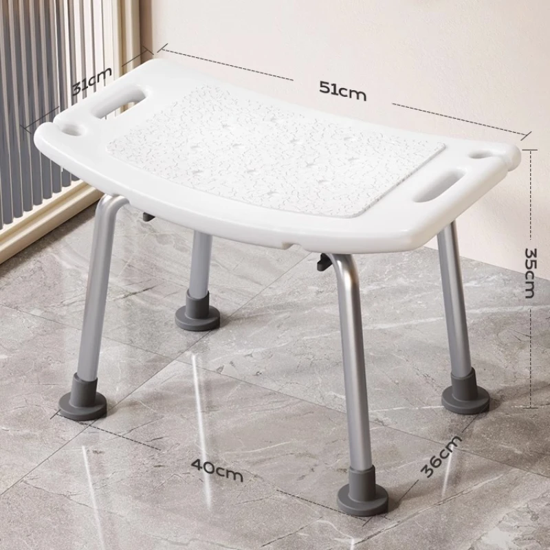 Back Wooden Shower Stool Unique Stainless Steel High Restroom Shower Stool Elderly Plastic Sgabello Da Doccia Bathroom Furniture