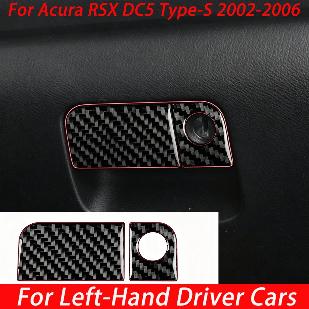 For Acura RSX DC5 Type‑S 2002‑2006 Carbon Fiber Storage Handle Panel Car Interior Accessories Modification Trim Stickers