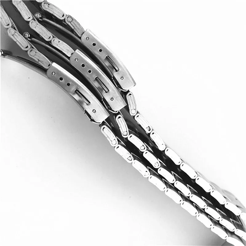 Stainless Steel Watch Strap 20mm 22mm Silver Color Elegant Metal Watchband Folding Clasp Wrist Bracelet 12mm 14mm 16mm 18mm