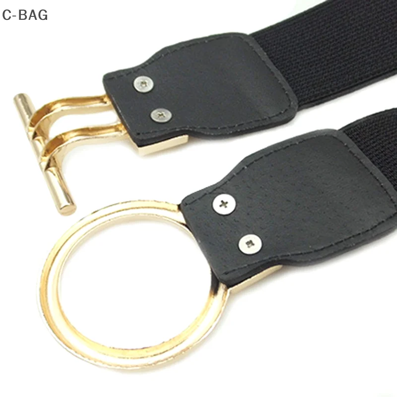 Женский пояс с пряжкой, широкий эластичный эластичный пояс для женского платья