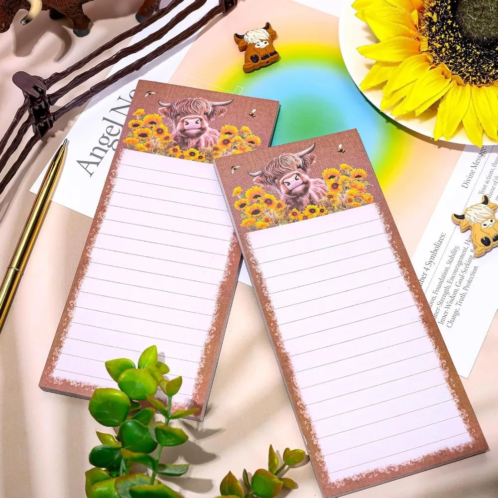 Cute Magnetic Back Lined Notepads Fridge Magnet Memo Pads for List Daily Reminder Kitchen Office Desk Planning Stationery Gift