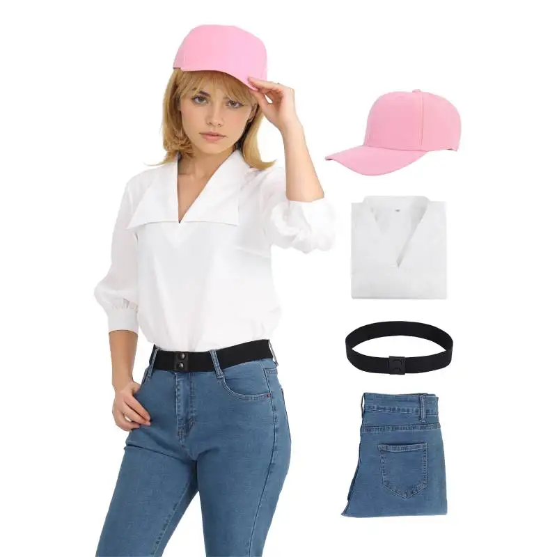

WENAM IN STOCK Anime Cha Hae-In Cosplay Costume Full Sets Mid Sleeve Shirt Jacket Hat Jeans Roleplay Outfit for Halloween Party