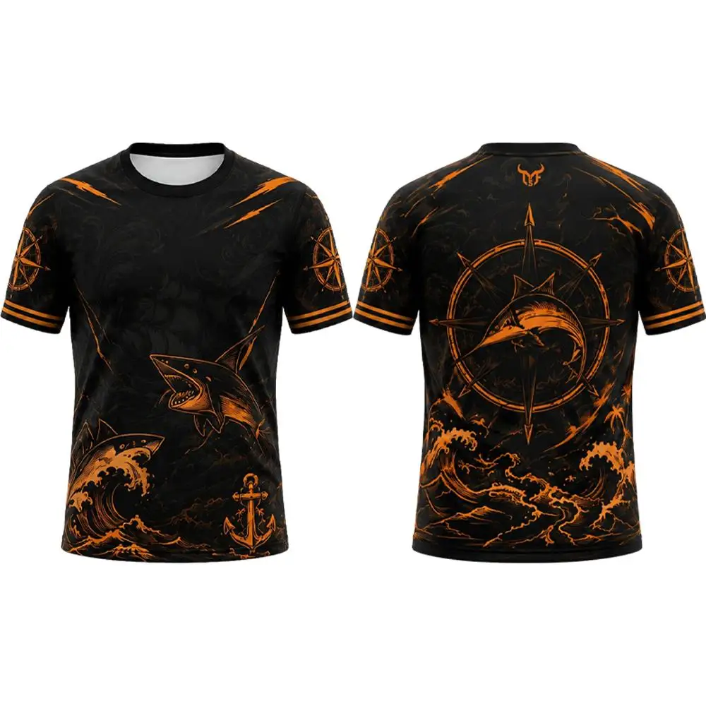 New Vintage Nautical Style T-shirt Men's summer skull Anchor graphic O-neck short sleeve top Men's Gothic casual streetwear tee view 5