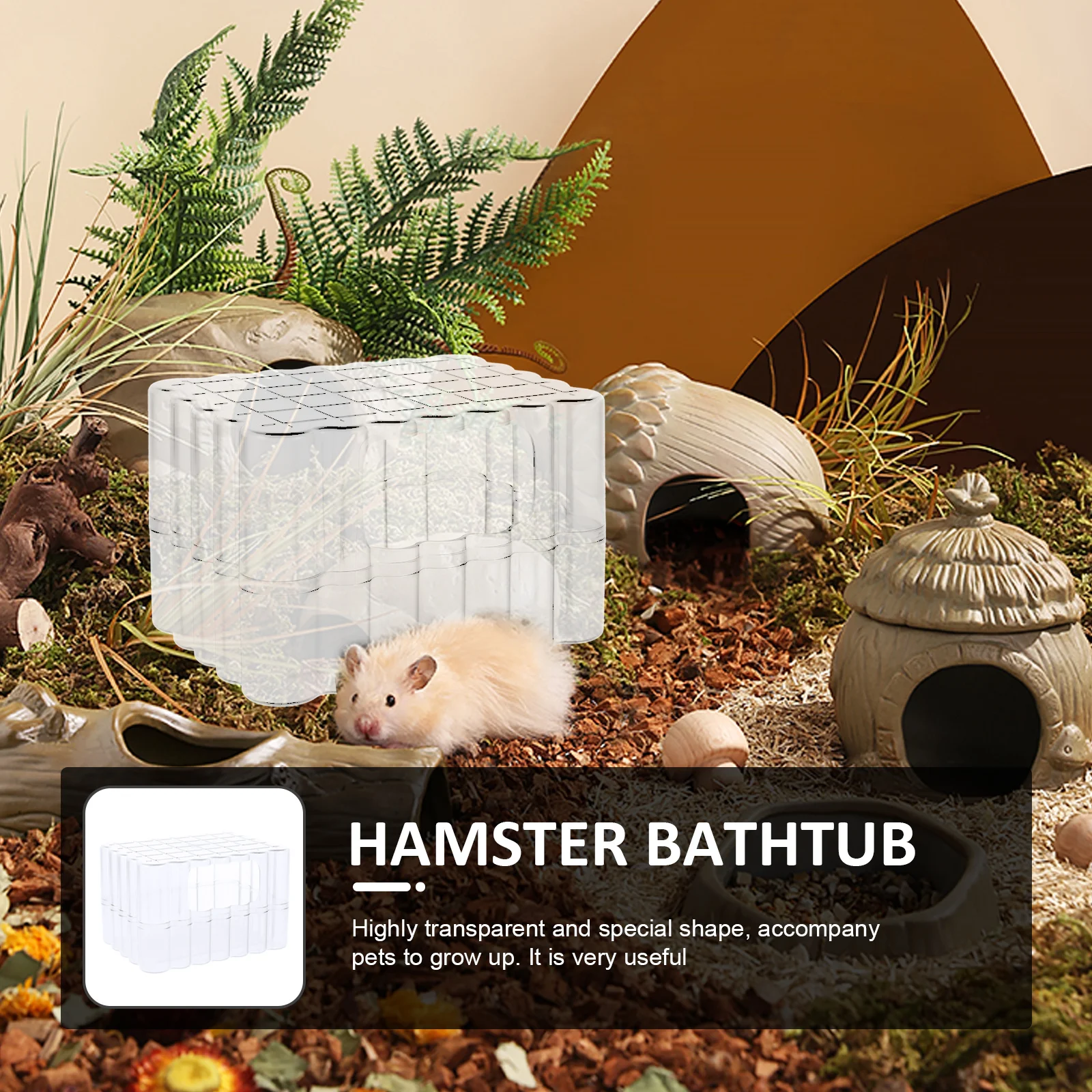 

Hamster Bathtub Urn Sand Box Clear Chinchilla Bath Container Smooth Edge Anti-Slip Pet Supplies For Small Animals Cage