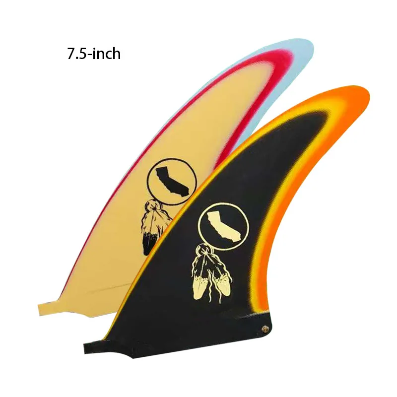 NEW 7.5 Inch Retro Surf Fins for Longboard & Shortboard | 3-Color Vintage Design | Lightweight & Durable Surfing Accessories