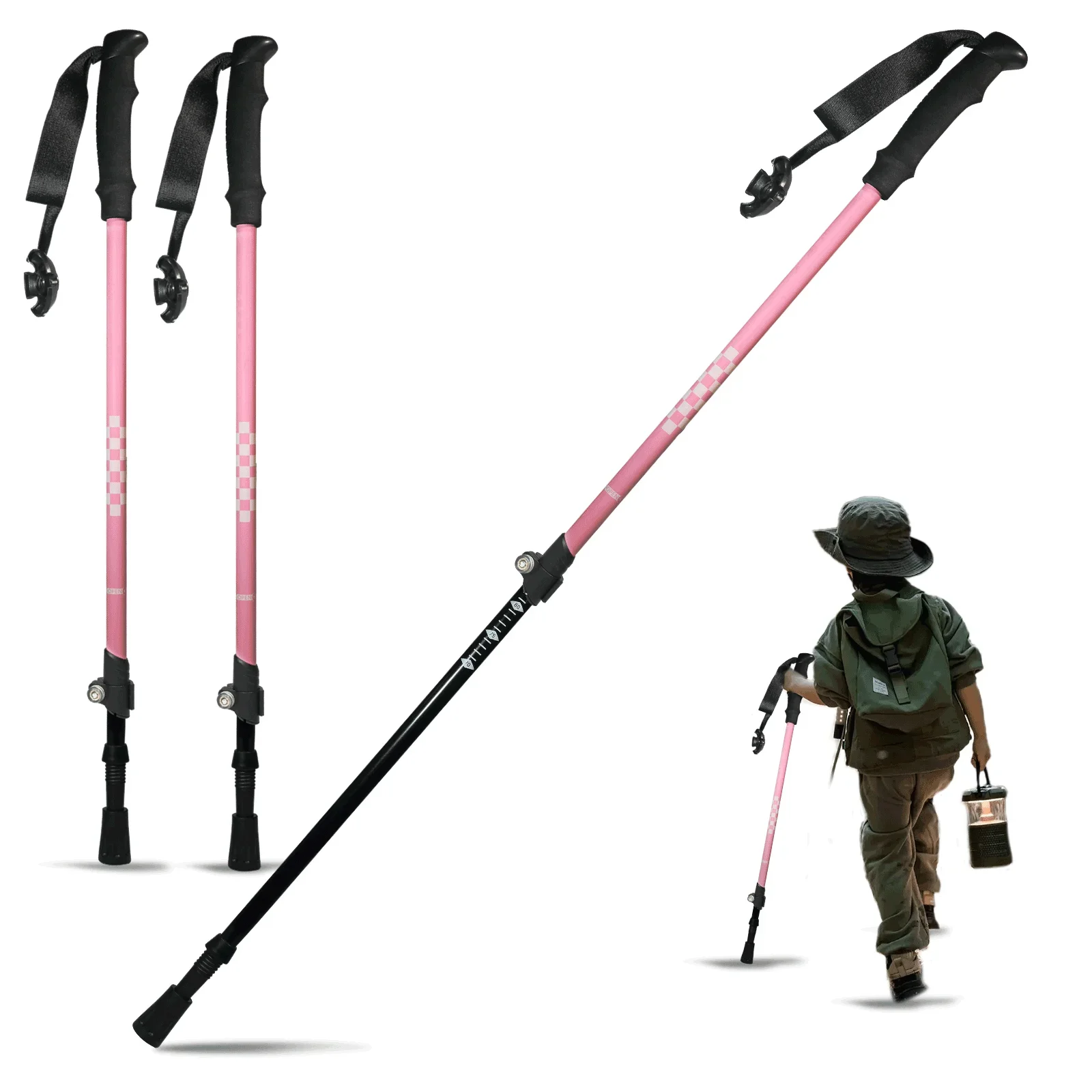 Adjustable Trekking Pole Lightweight Aluminum Alloy Telescopic Walking Hiking Climbing Sticks For Adult Children Gift