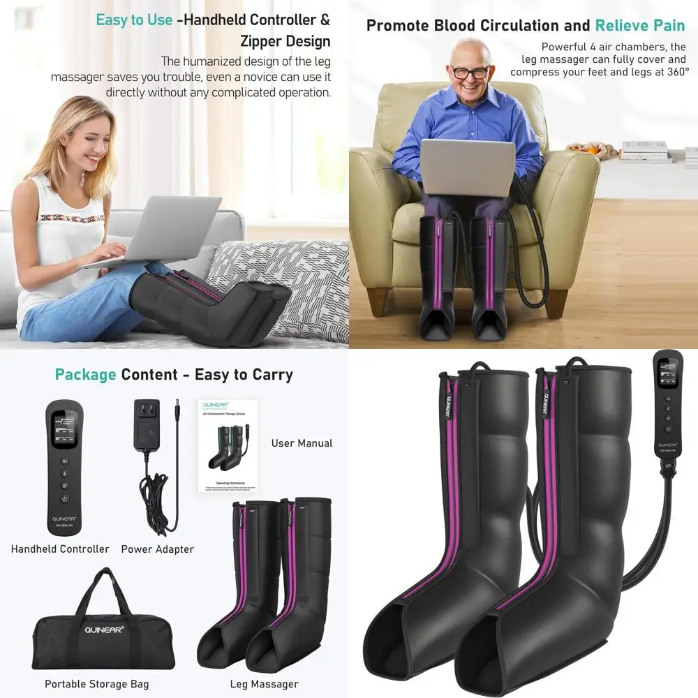 

Heated Leg Massager with 3 Modes & 3 Intensities for Improved Circulation and Pain Relief - Ideal Gift for Parents