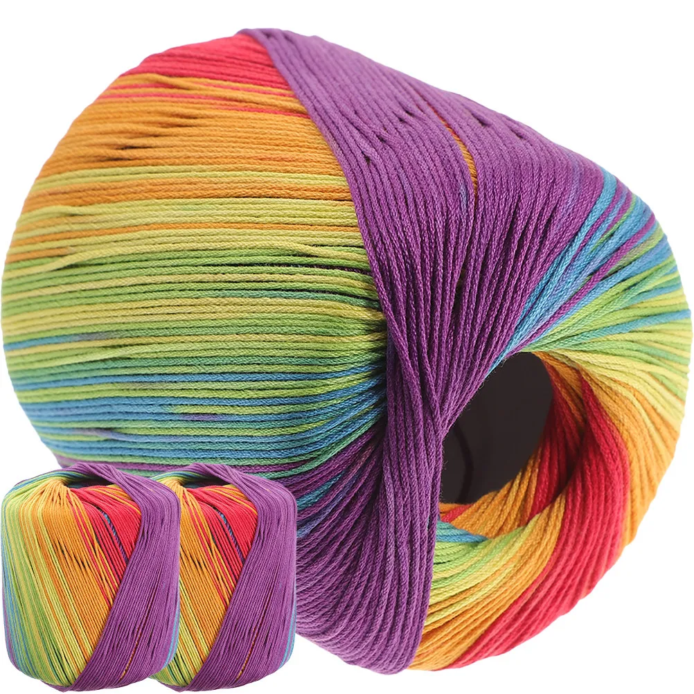 

3 Rolls Professional Crochet Yarn Set Gradient Color Cotton Material for Handmade Sweater Scarf Hat Blanket Crafts Convenient
