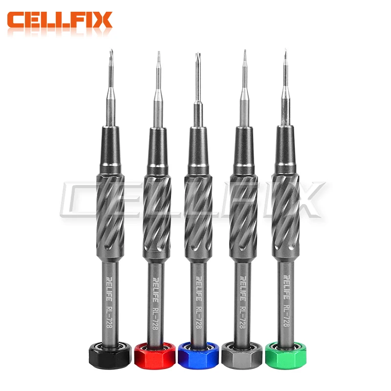 RELIFE RL-728 Mobile Phone Repair Screwdriver Strong Magnetic Ddsorption Mute Bearing S2 Steel Gun Screwdriver