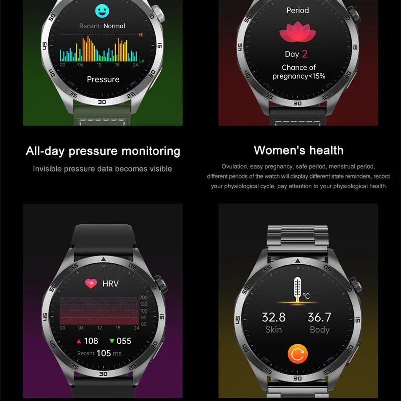ساعة ذكية ET485 Amoled للرجال ، شاشة كبيرة ، قياس ECG ، مراقبة الصحة ، مكالمة BT ، جهاز تعقب اللياقة البدنية الرياضية ، ECG