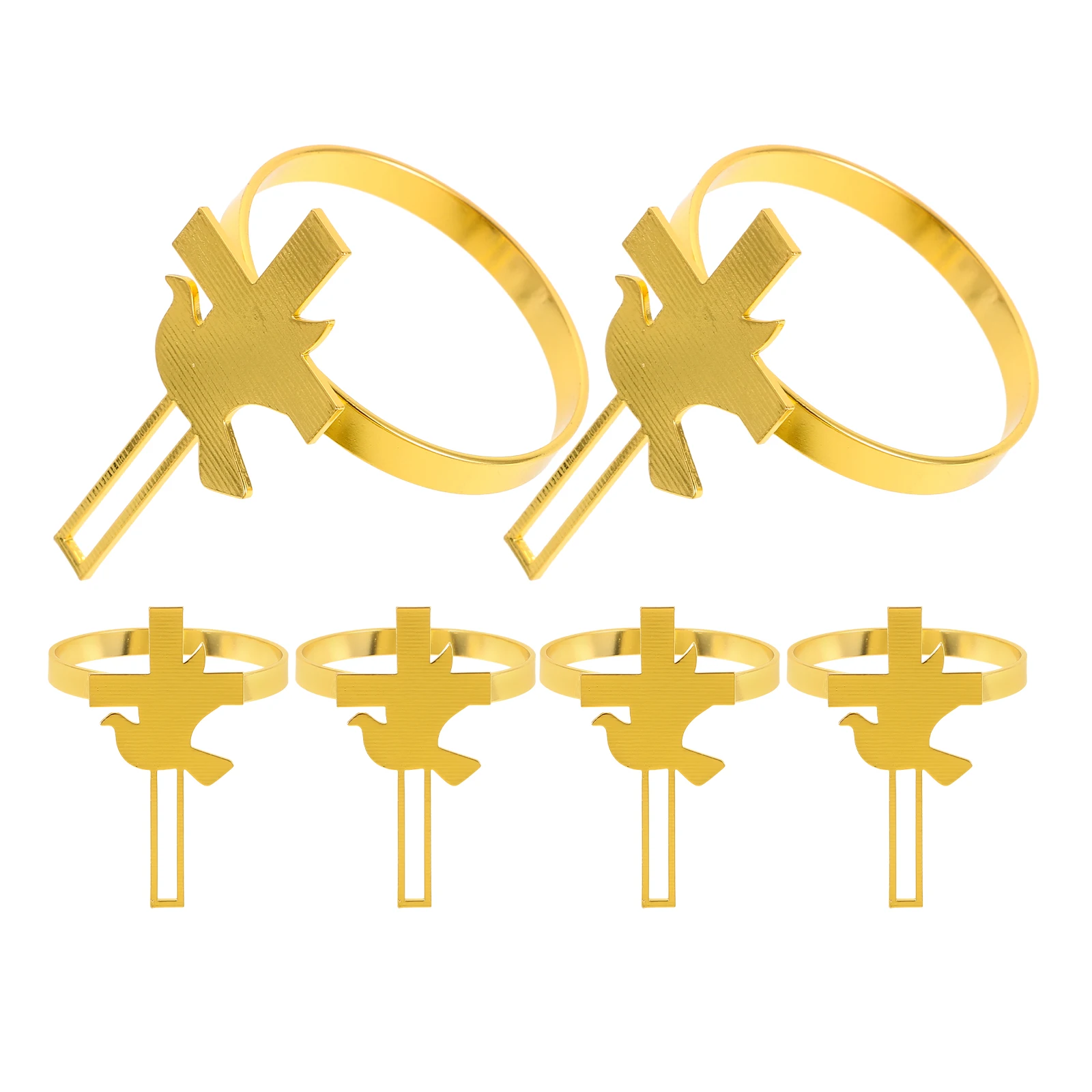 

6 Pcs Stylish Napkin Ring Holds Modern Rings Holder Golden Zinc Alloy for Table