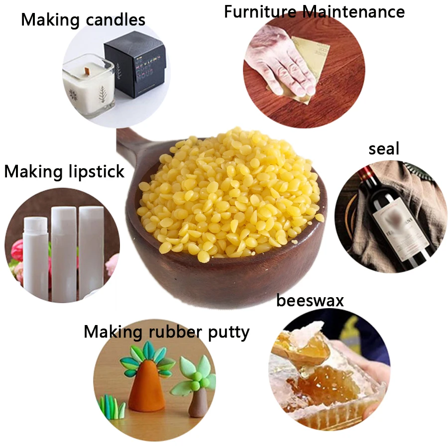 Granular Beeswax Polishing Furniture Raw Material Wasp Wax Sunlight Decolorization DIY Lipstick Beeswax Particles