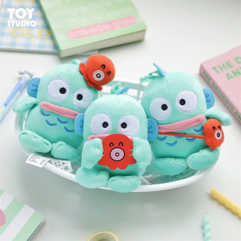 

Sanrio Plushie Hangyodon Stuffed Plush Keychain Pendant Cartoon Doll Toys Soft PP Cotton Kawaii Bag Keyring Gifts For Girls Kids