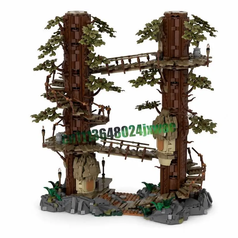 3289PCS Treetops Forest MOC Series Nature Tree House Model Custom Puzzle DIY Assembly Creative Blocks Toy Display Popular Gifts