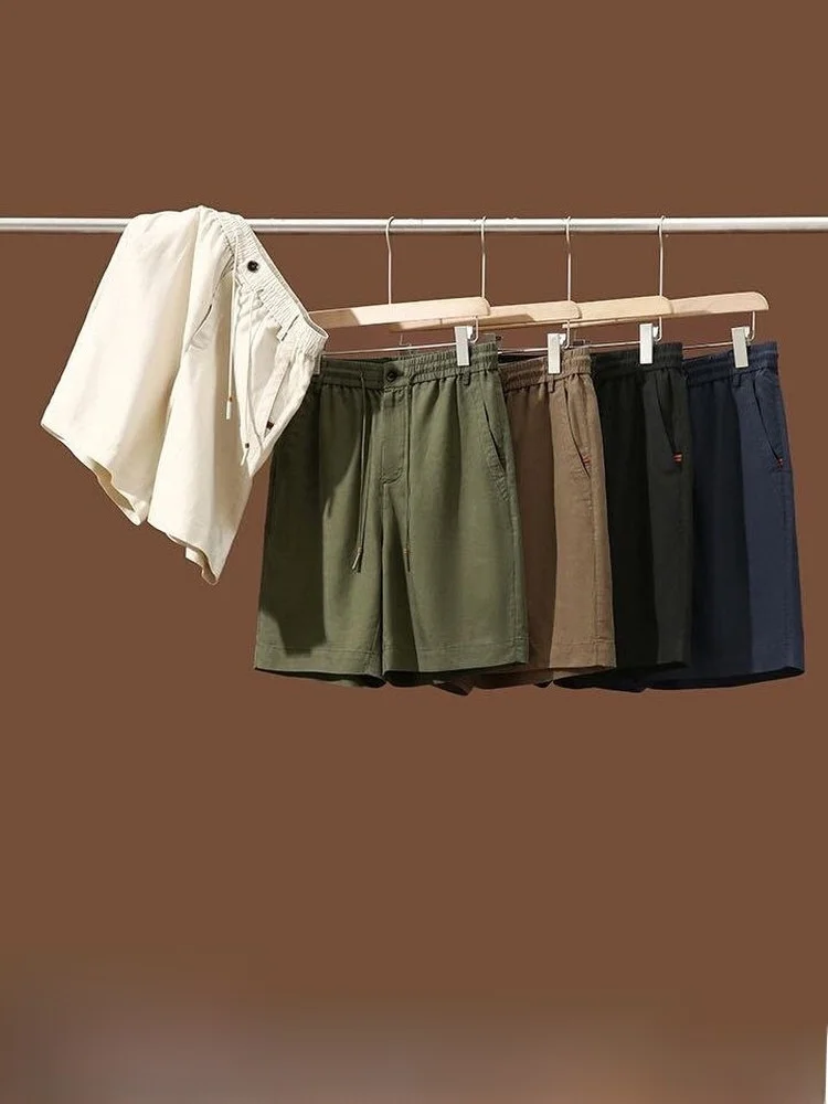 

Мужские и женские летние повседневные шорты в итальянском стиле, дышащие, комфортные, из смесового льна и вискозы, модные шорты