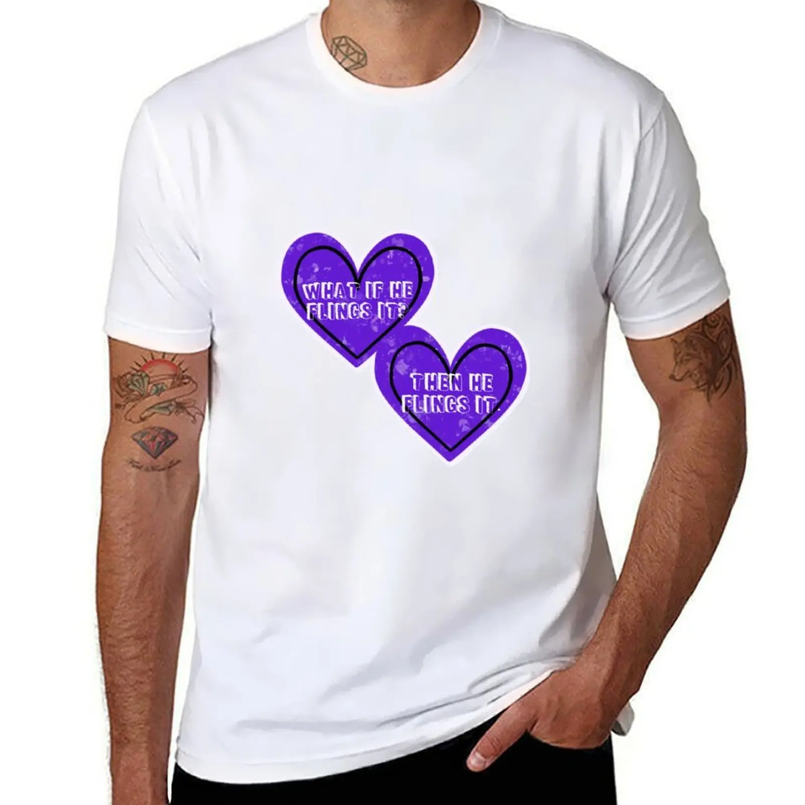 

What if he Flings it T-Shirt anime t shirts oversize t shirts for man slim fit T-Shirt