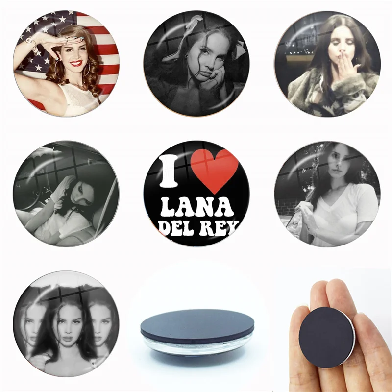 I Love Luna Vintage Artistic Retro Photo Singer Lana Del Rey 30MM Glass Refrigerator Magnet Glass Crystal Magnet Home Decoration