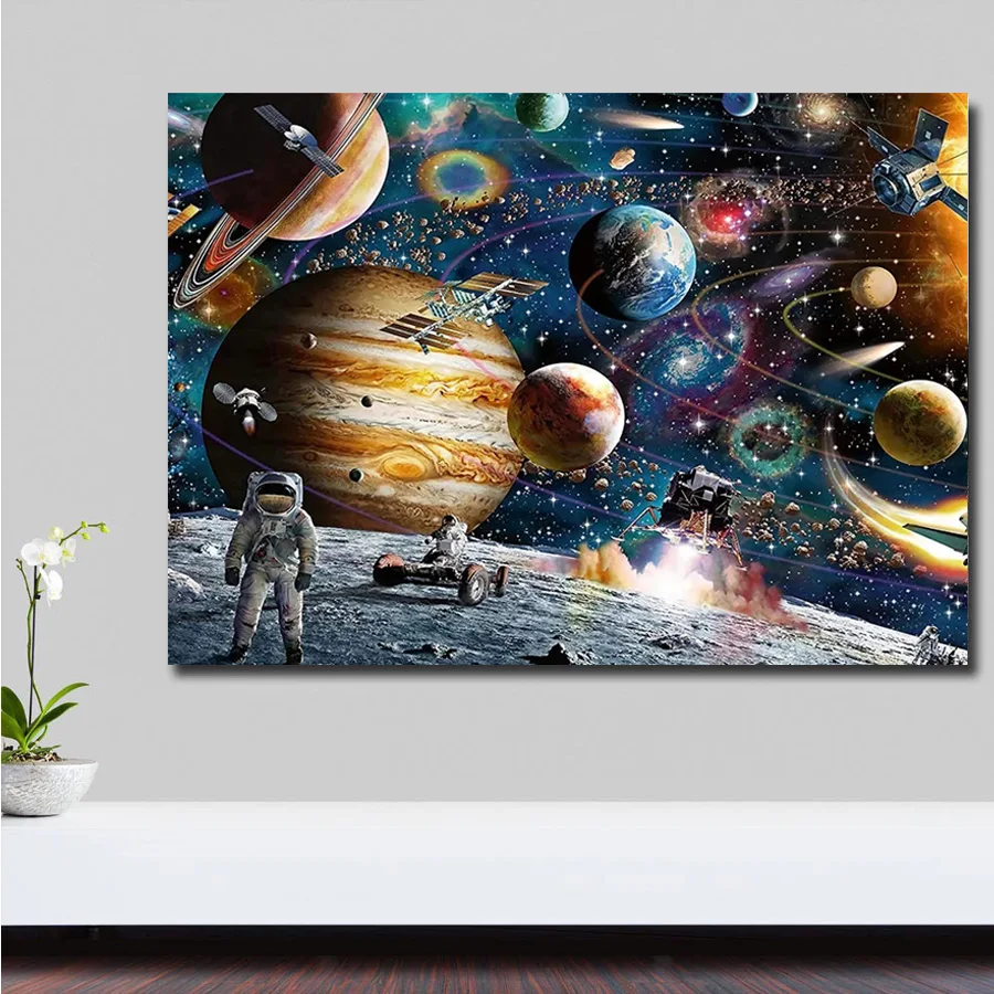 

Space Traveller Planet star 5D DIY Diamond Painting Heroic Men Full Drills Mosaic Cross Stitch Embroidery astronaut hobby decor