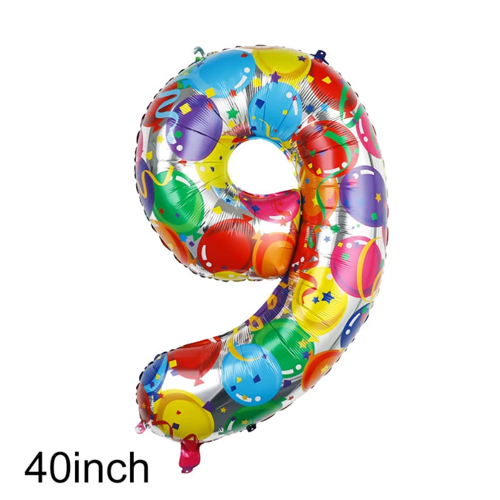 40 Inch Colorful Number Foil Balloons Giant Digital Colorful Digit Balloons Number Large Party Decorative Number Balloons