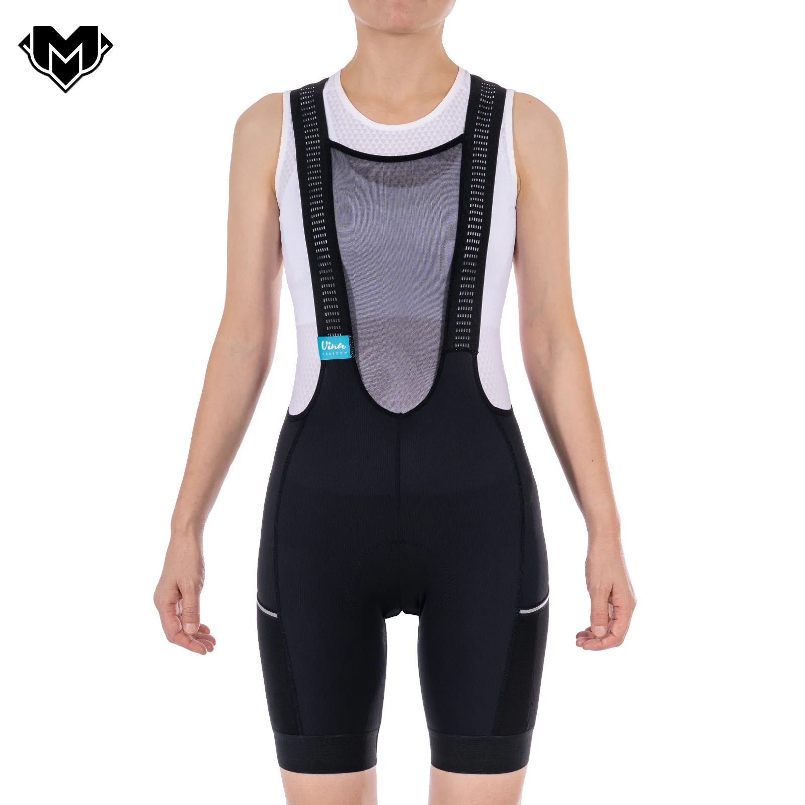 

MY KILOMETRE Women's Cycling Bib Shorts for Gravel & Long Distance, Chamois Padded Bicycle Tights for Road Mountain Spinning
