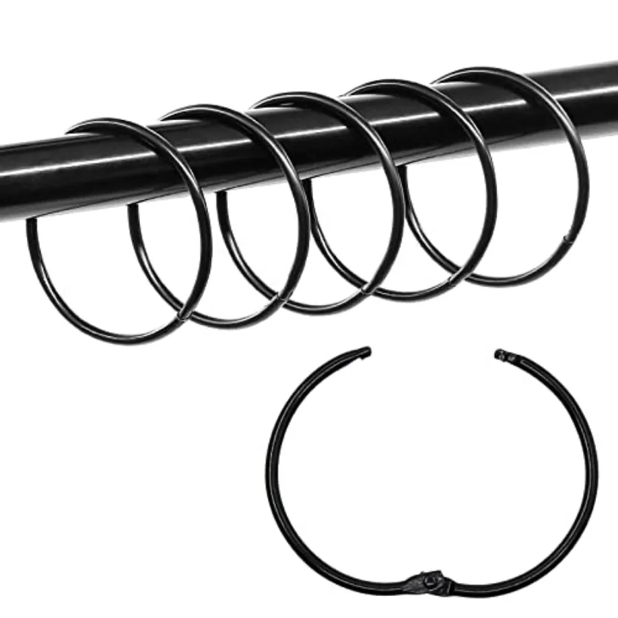 

Loose Leaf Binder Book Rings - 36 Pcs 2 Inch Large Metal O Ring Binding Rings for Index Card, School Notecards, Office Black