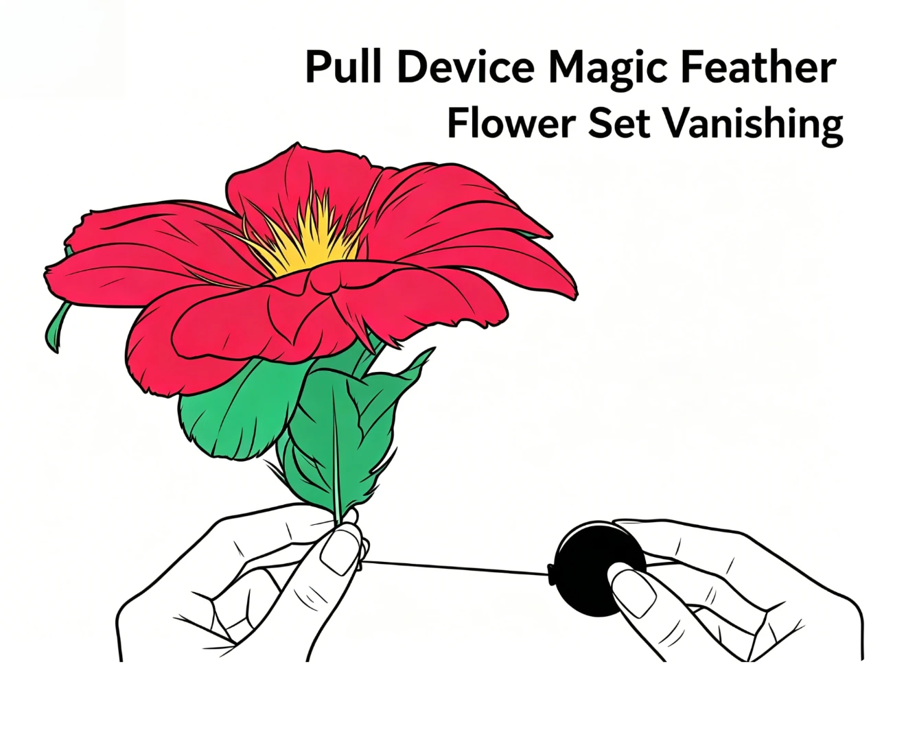 

Pull Device Magic Feather Flower Set Vanishing Stage Magic Tricks Appearing Flower From Sleeve Gimmick Illusion Props Fun Magia