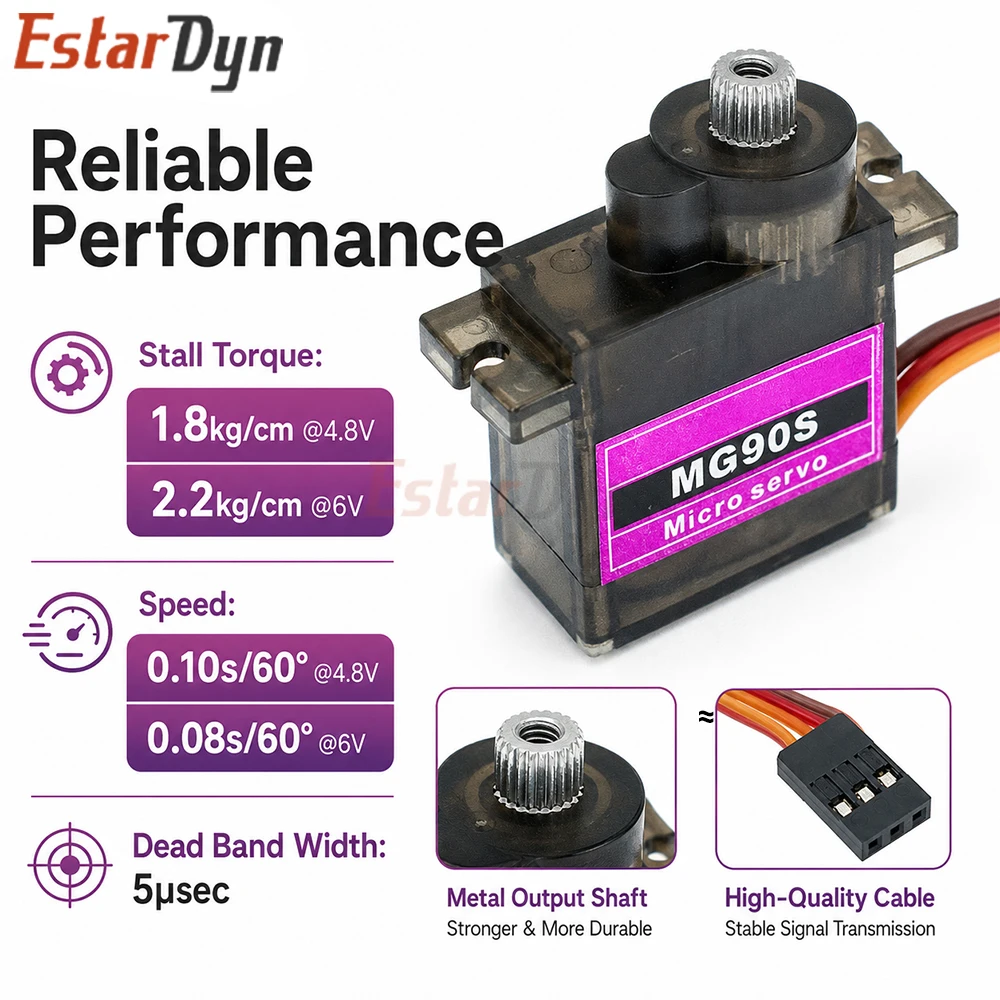 Servo Digital Estardyn MG90S c - Drone Rc Board reseña y precio