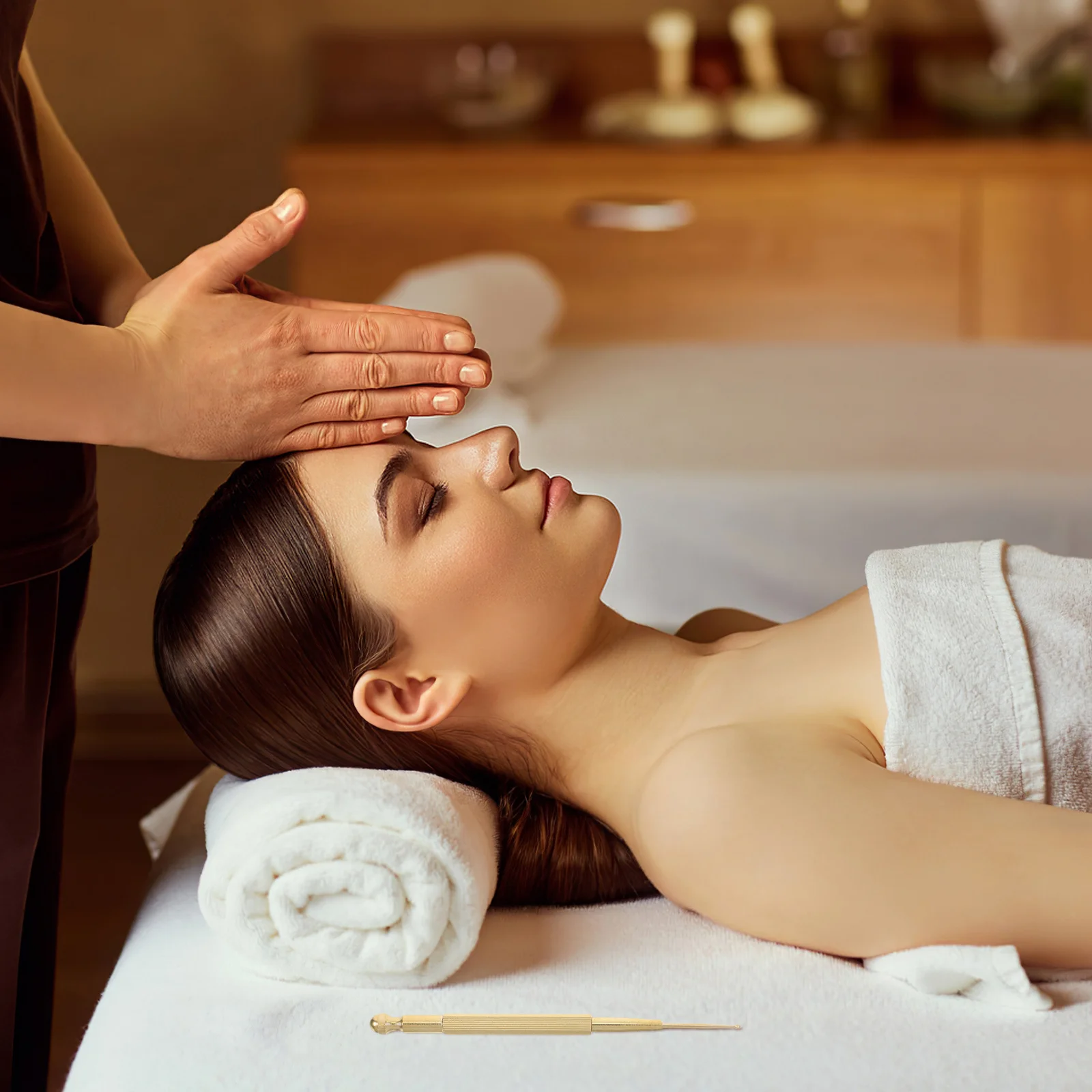 

Массажная ручка с двойной головкой, глубокая ткань, расслабление мышц, портативный массажер для шеи, плеч, спины для снятия усталости, акупунктурных точек