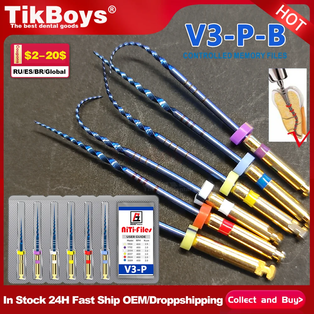 6Pcs/Box SX-F3 Niti File Activated Root Canal File Dentist Tools Endodontic Dental Rotary Files Dental 25mm Drills Endodoncia
