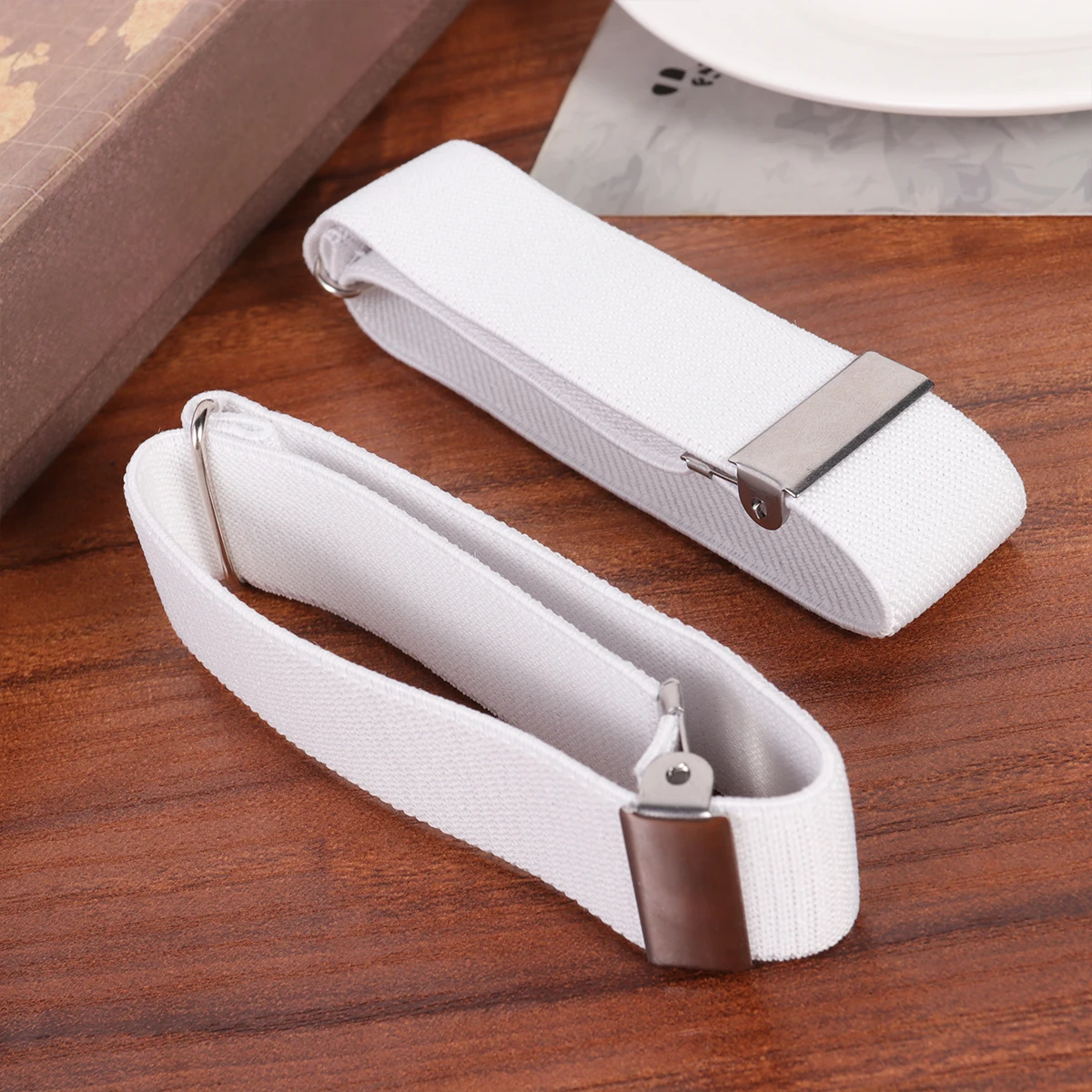 Anti-slip Sleeve Cuffs Elastic Arm Garters Adjustable Shirt Armbands Strap White Holders for Men Women Premium Material Durable