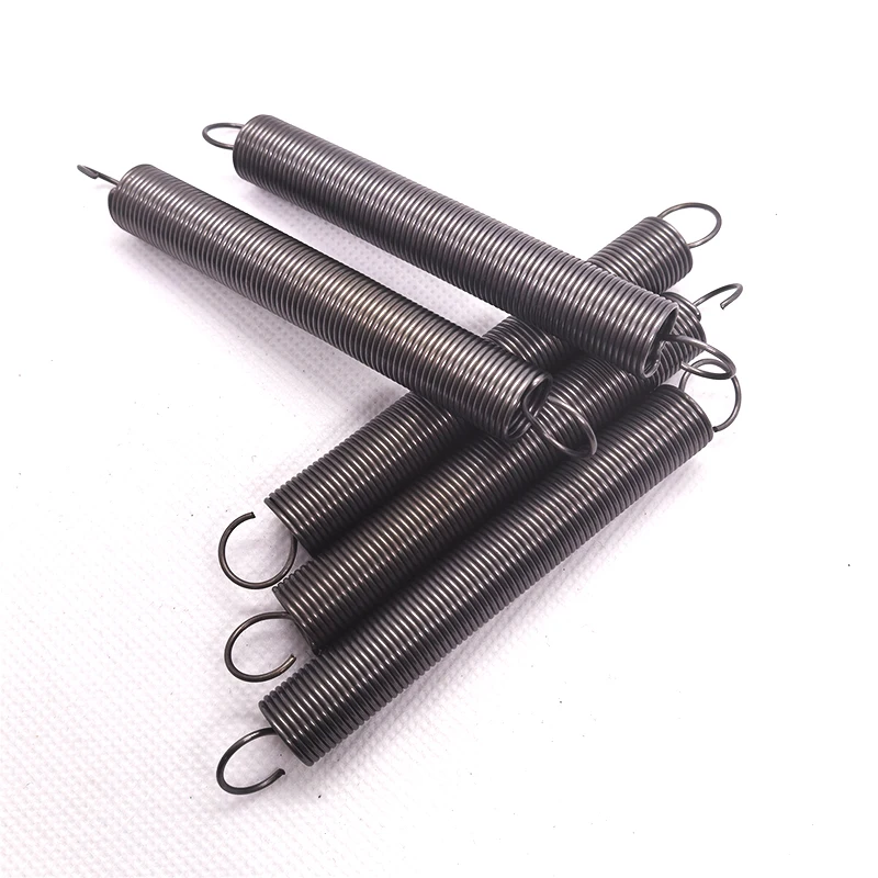 65Mn Spring Steel Tension Spring 1.0mm/1.5mm/2.0mm Wire Diameter Open Hook Strong Extension Spring Industrial Hardware Parts
