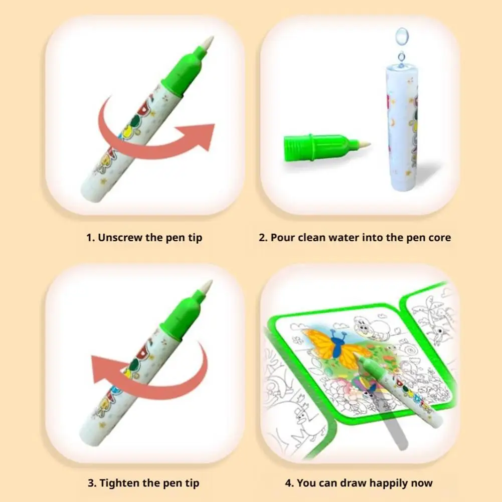 Quaderno da disegno per graffiti pieghevole creativo fai-da-te per bambini Libro da disegno ad acqua magica Libri da colorare Giocattoli educativi