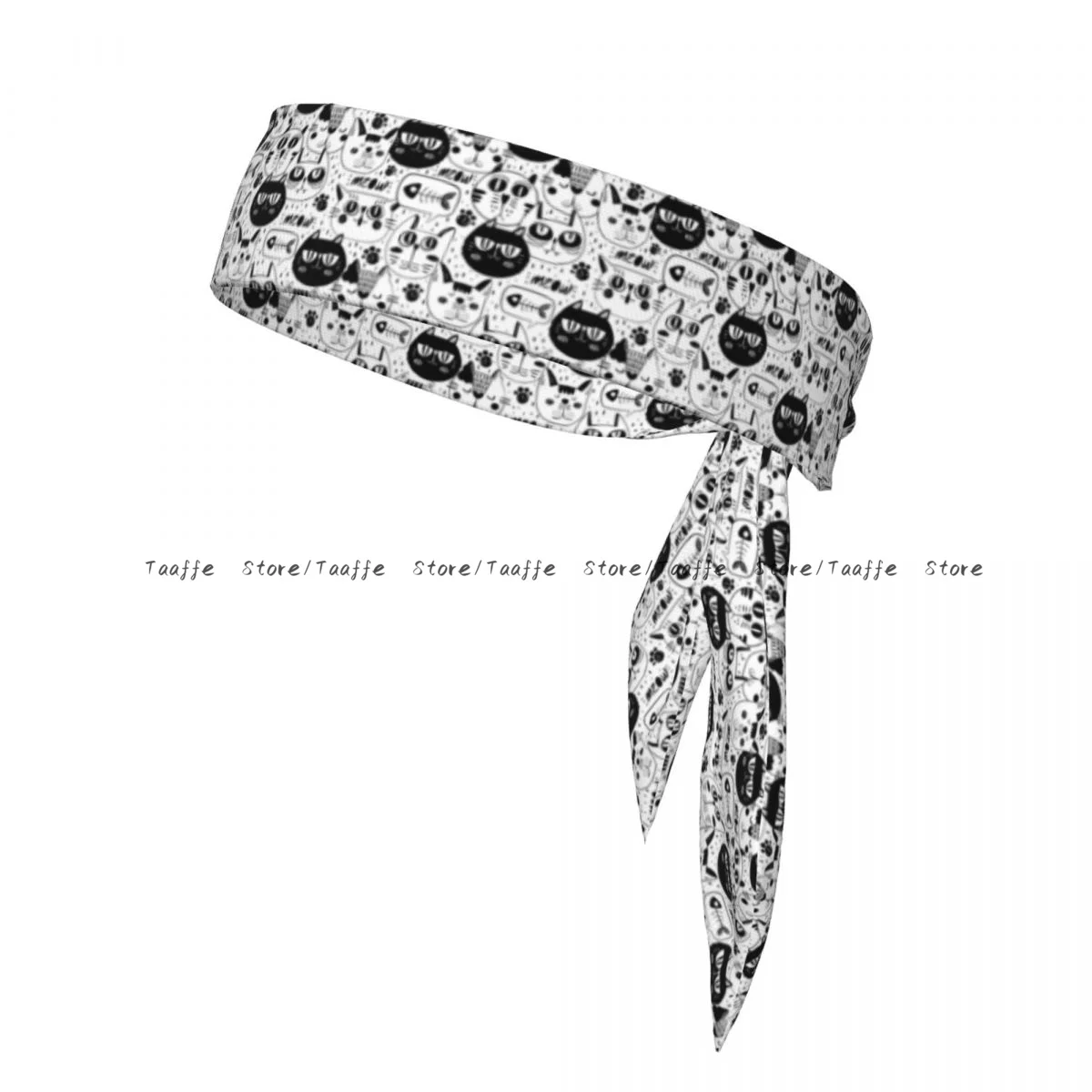 

Head Tie Sports Headband Cat Faces Athlete Sweatbands Head Wrap For Working Out Running Yoga