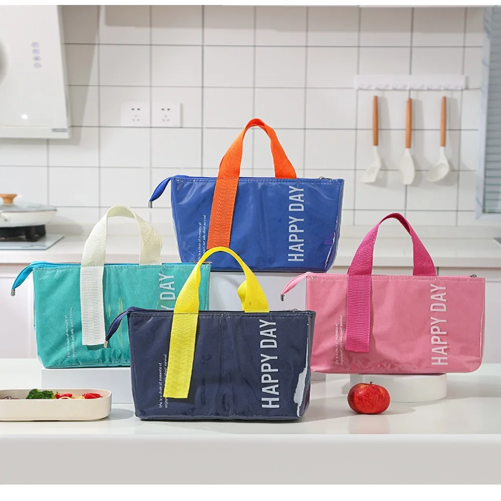 

Large Capacity Picnic Bag Large Opening Design Heat Preservation Food Storage Bag Thickened Imitation Stain Lunch Box Bag Hiking