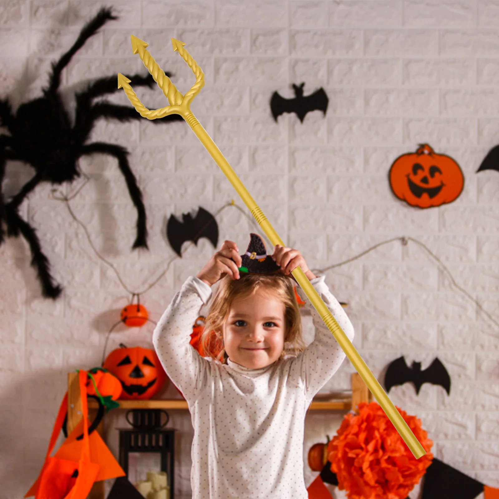 Trident Cosplay Fork Demônio Prop, Halloween Costume Acessórios, Mainstream Suprimentos, Performance Props